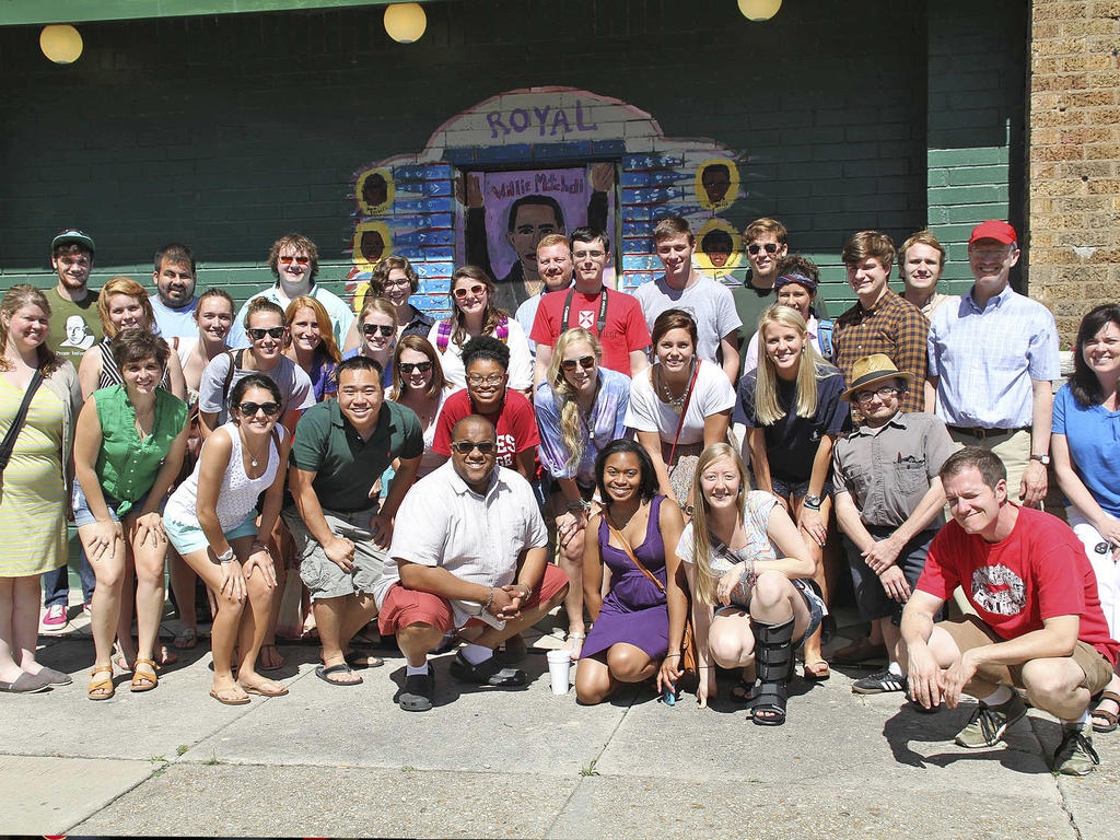 Regional Institute participants pose in front of Stax Museum