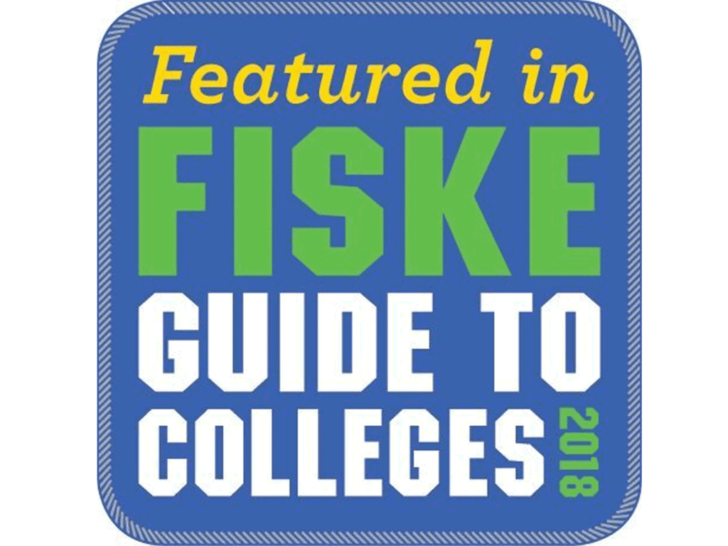 word art that says: "Featured in Fiske Guide to Colleges 2018"