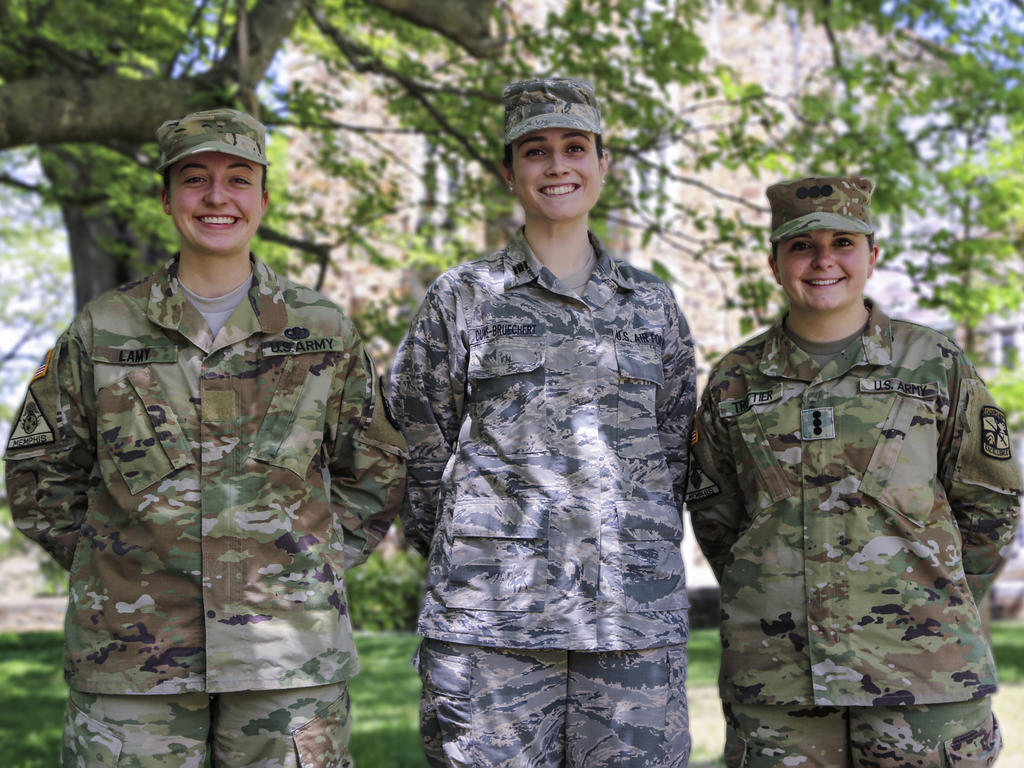 ROTC cadets wearing camouflage fatigues