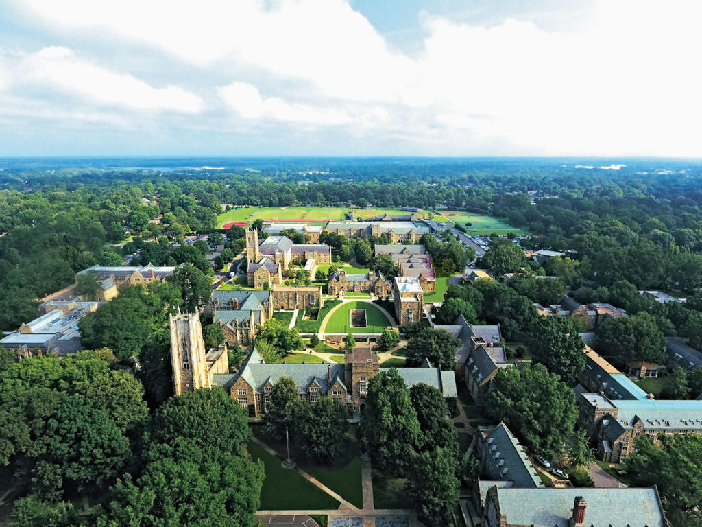 aerial view of a college campus