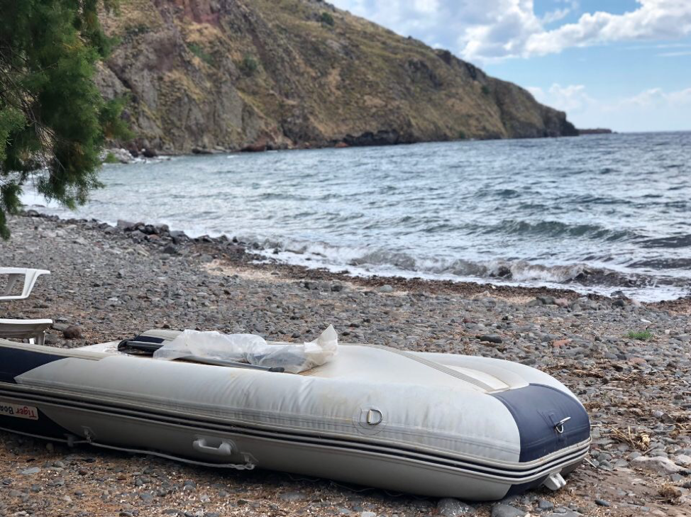 A raft on a beach
