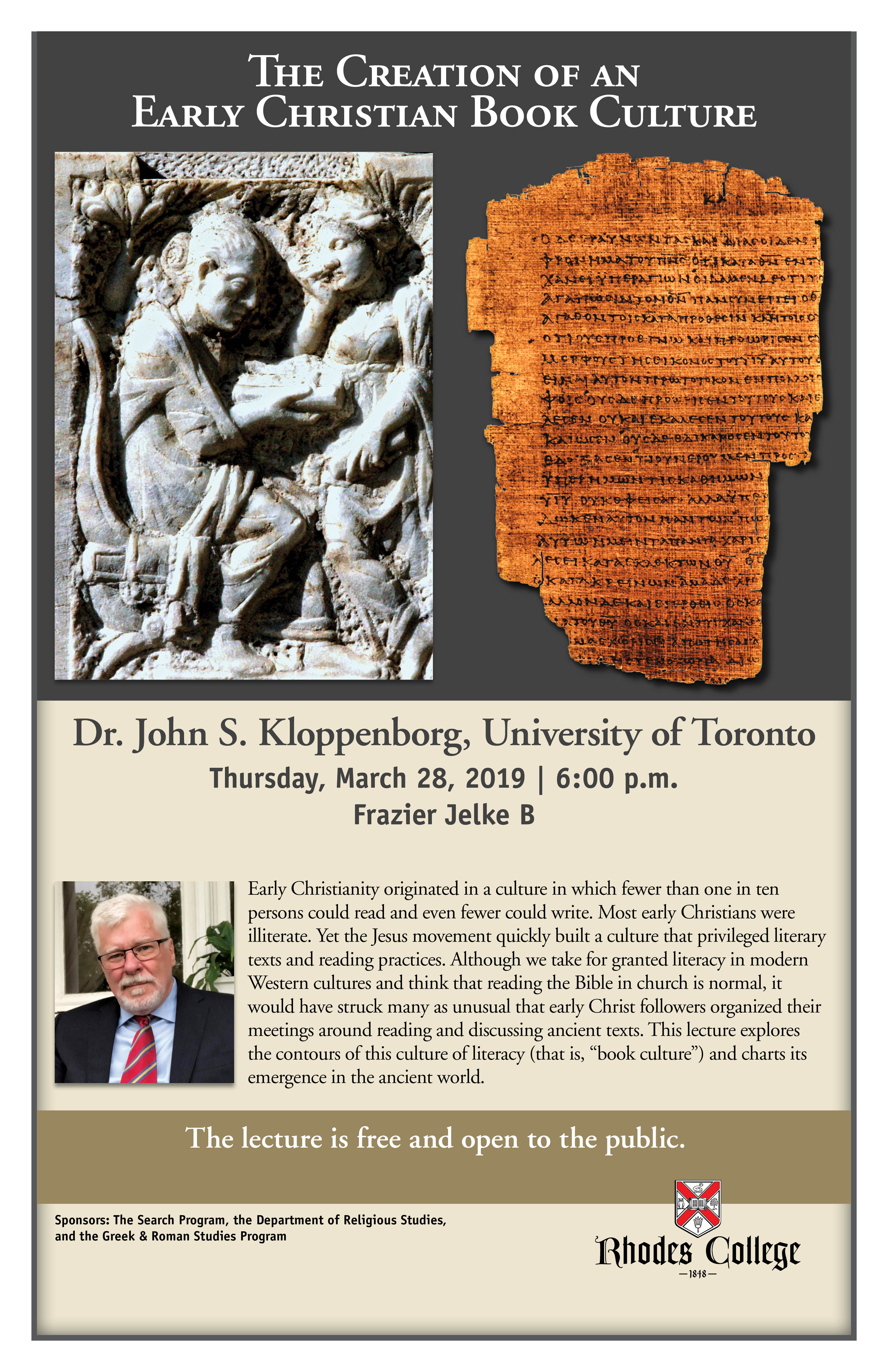 poster for an upcoming lecture on March 28