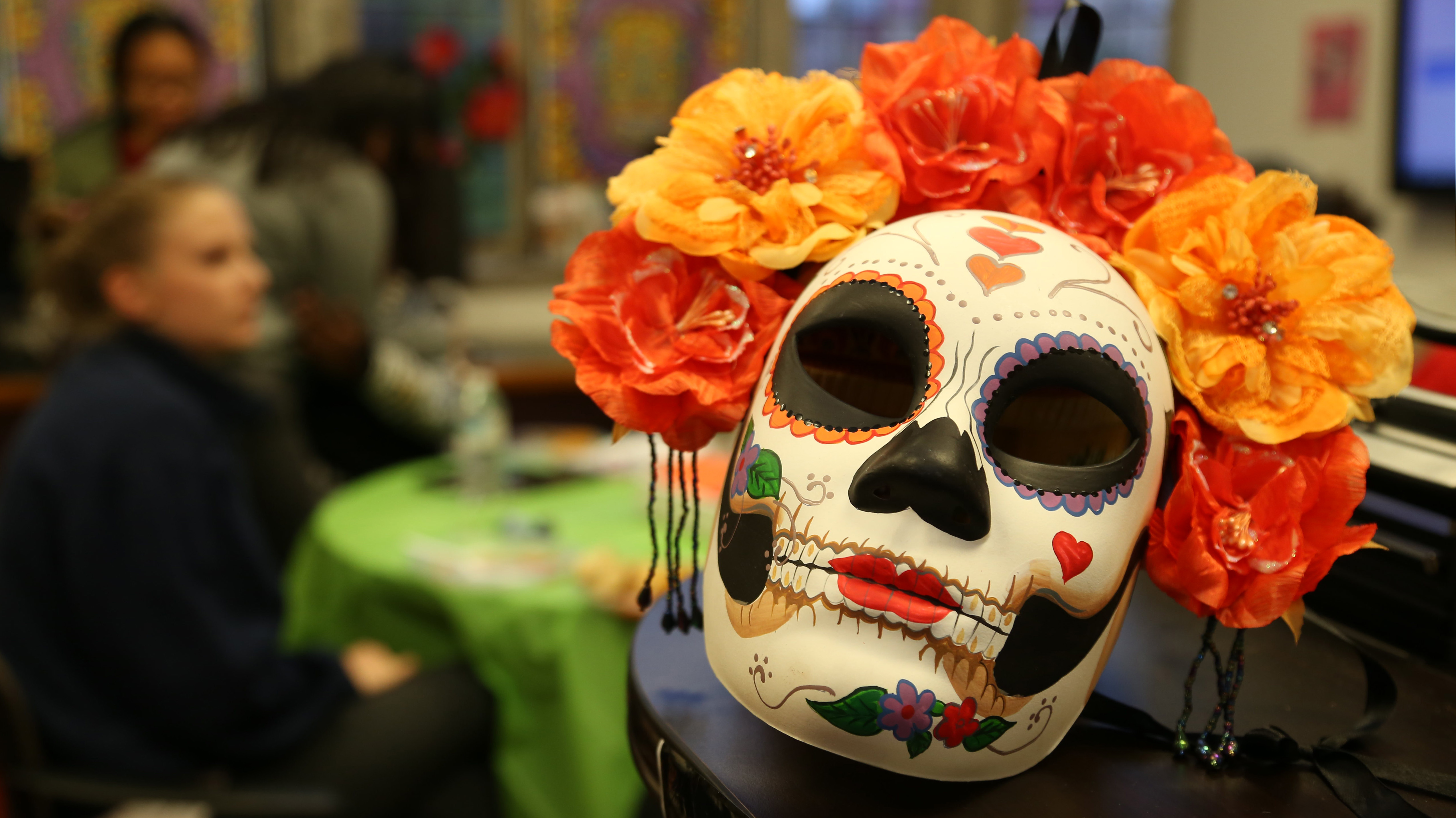 a decorated Day of the Dead skull