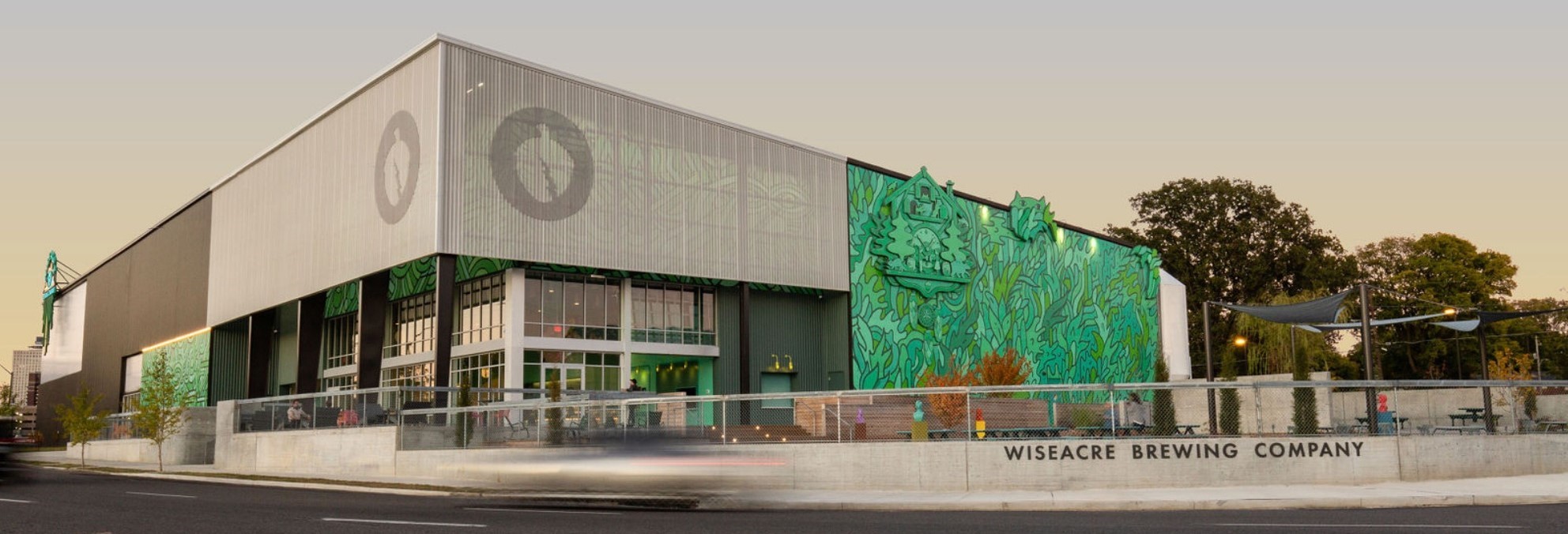 a building with the Wiseacre logo