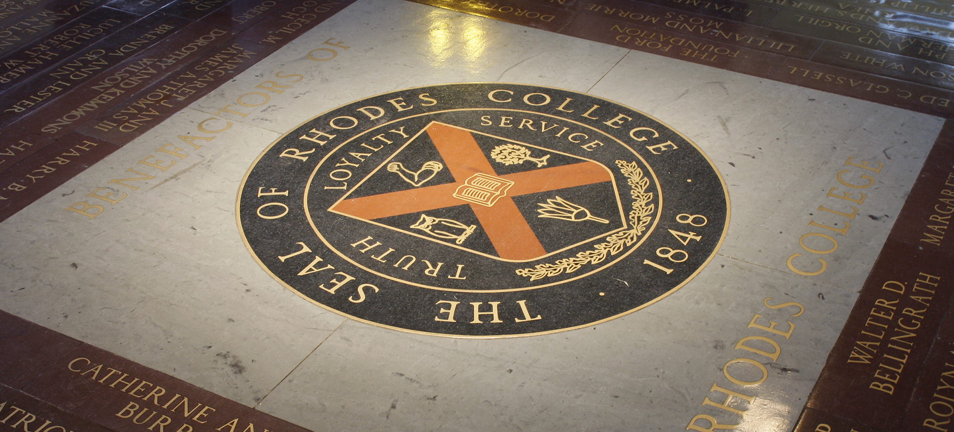 the rhodes seal in the palmer cloister