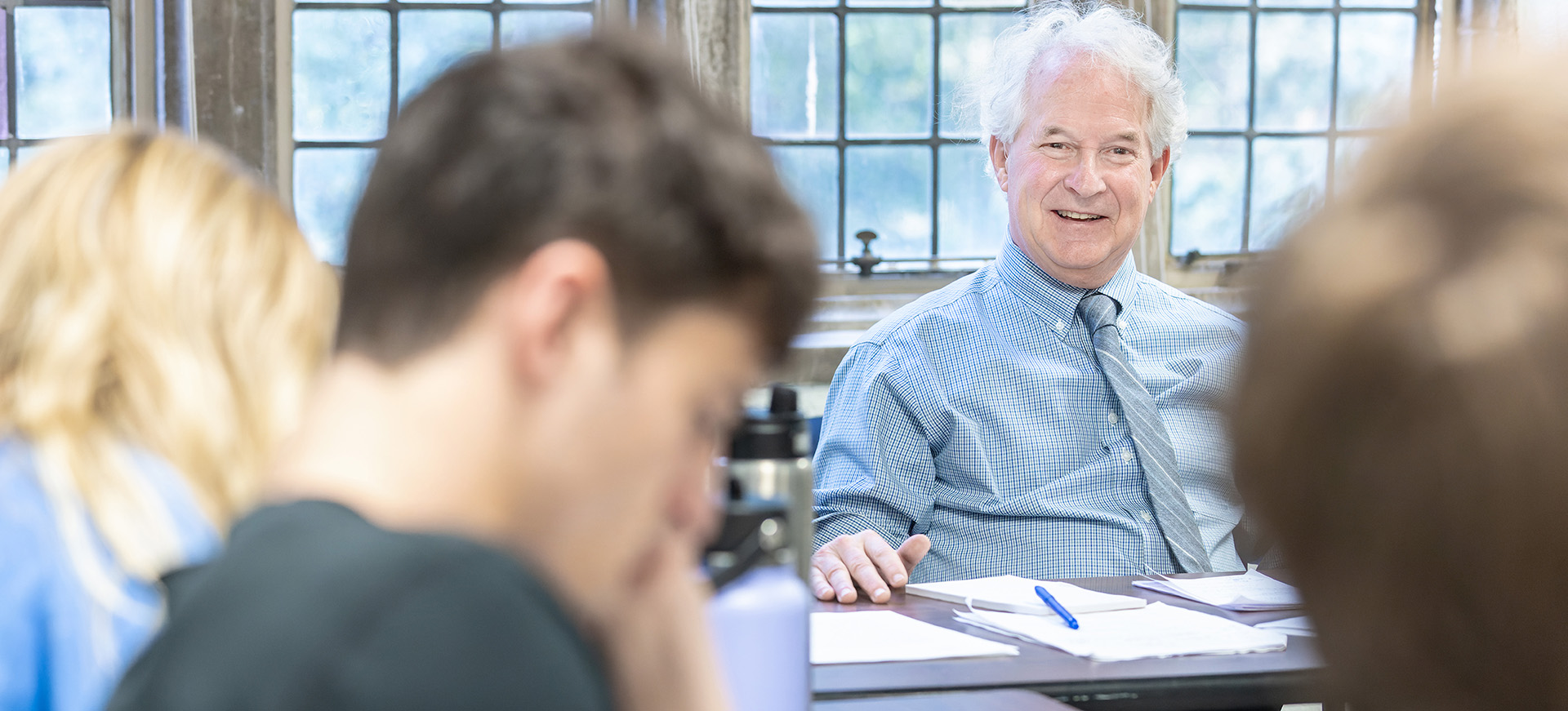 a professor in a classroom