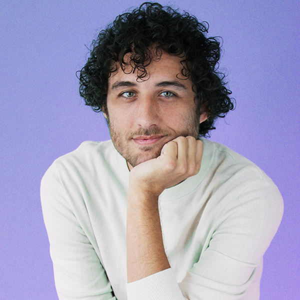 a young man with dark hair 