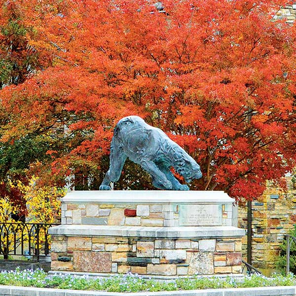 a large statue of a Lynx