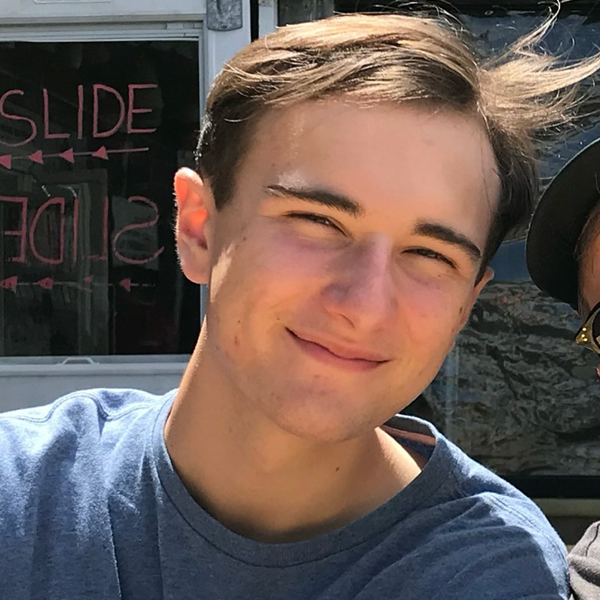 a young man with dark hair