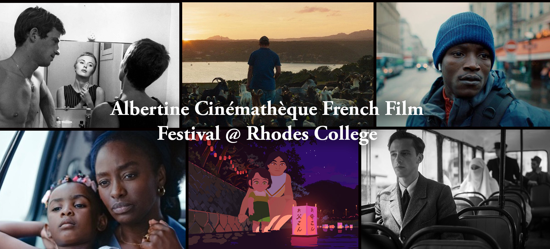 a collage of stills from the French Film festival