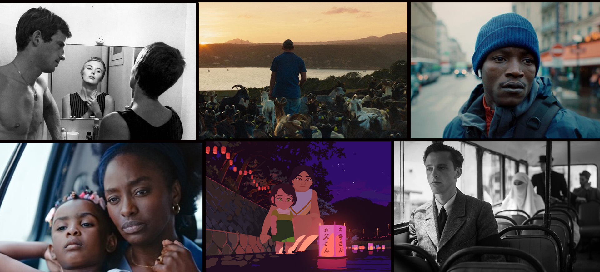 a collage of stills from the French Film festival