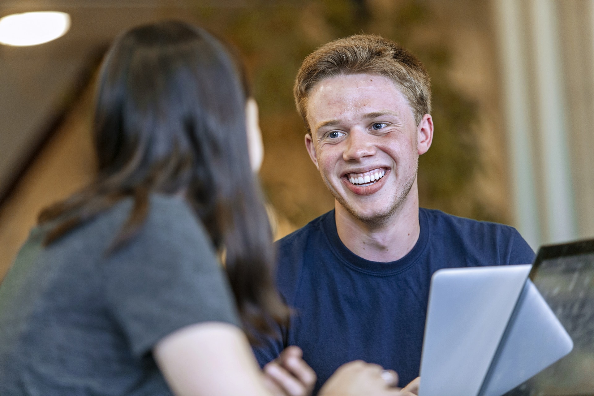 students talking