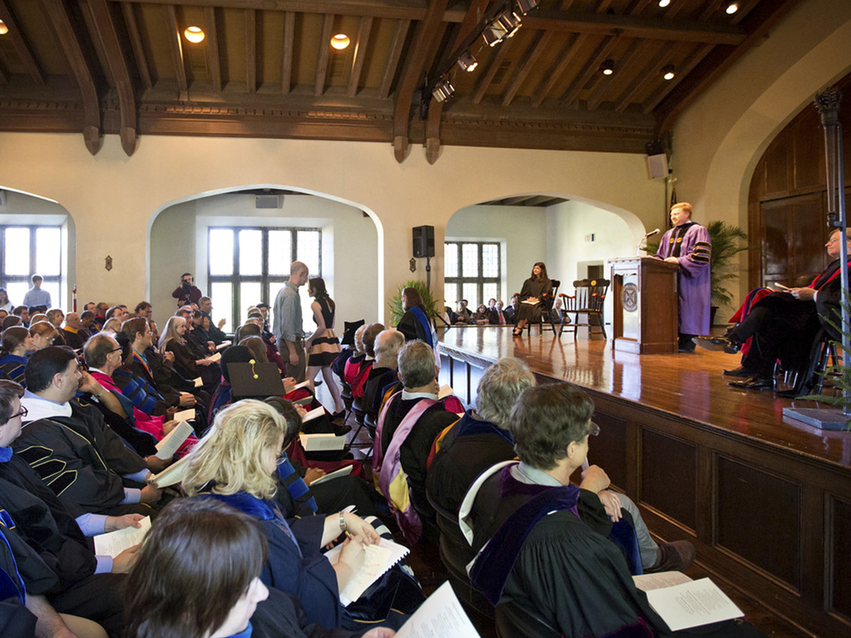 a group of faculty members at an awards ceremony