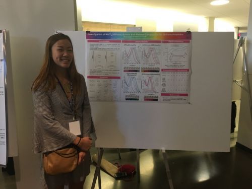 students in front of a research poster