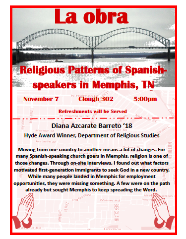 a poster for a presentation on religious patterns for Spanish-speakers