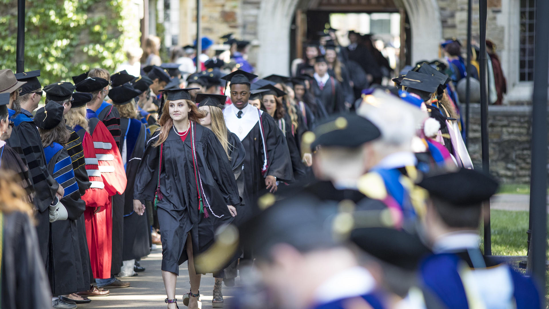 Students marching at commencement