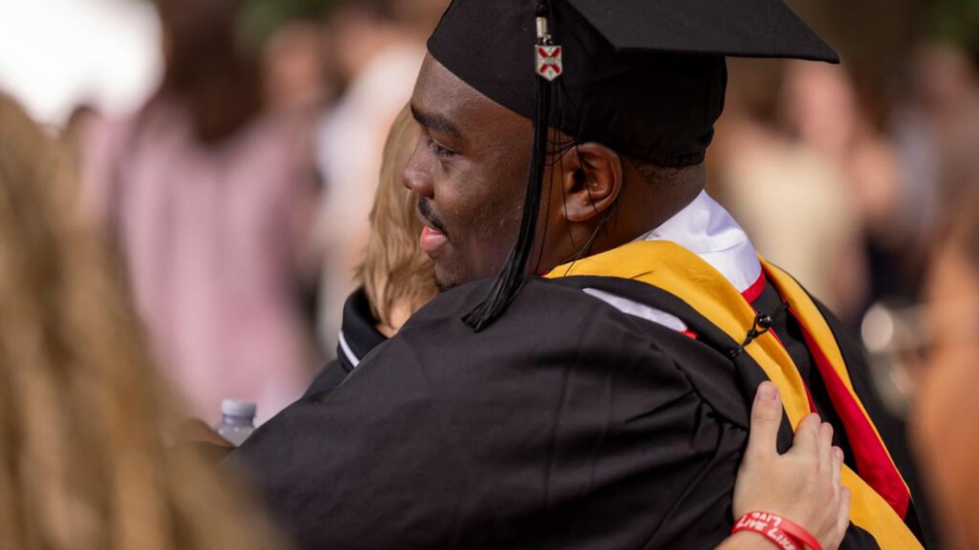 student hugging