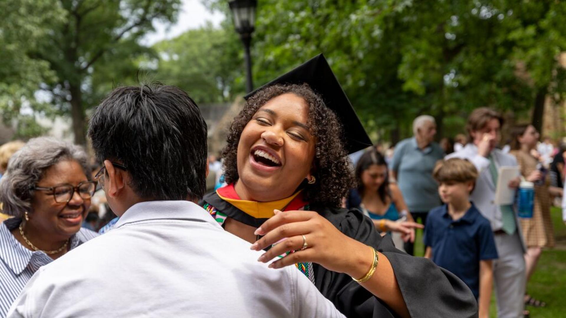 Student hugging