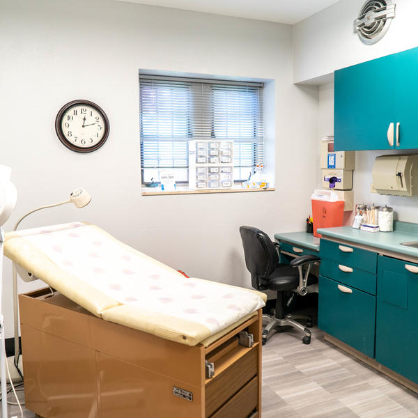 A doctors examination room.