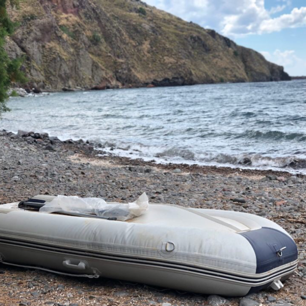 A raft on a beach