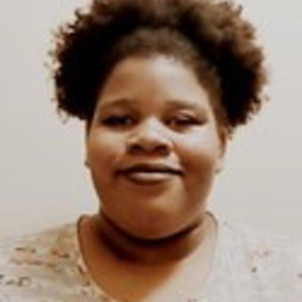 an female African American student with short hair