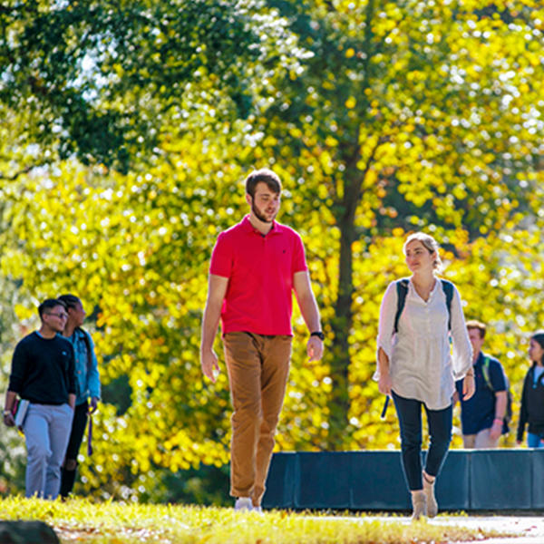 students on campus