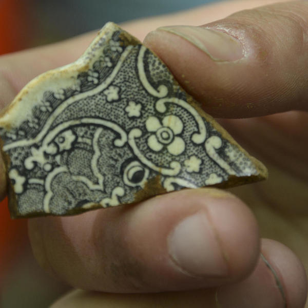 A fragment of an ancient artifact. 