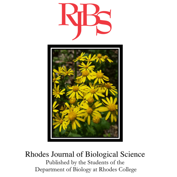 the cover of the Rhodes Journal of Biological Science.