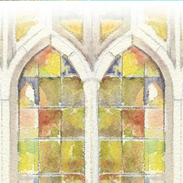 Watercolor illustration of windows