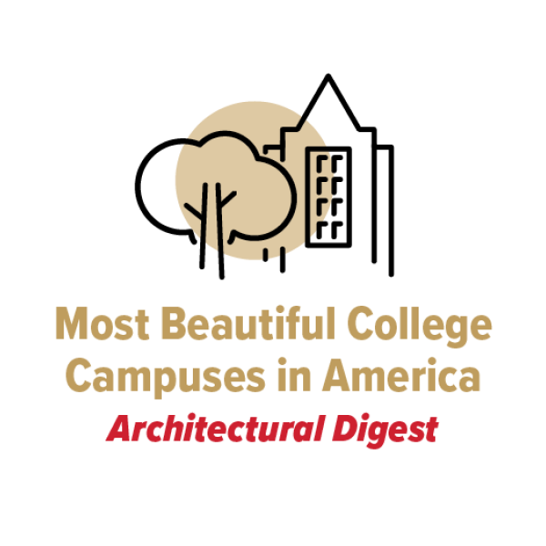 Recognized by Architectural Digest and Southern Living as one of the most beautiful college campuses in the South and the nation