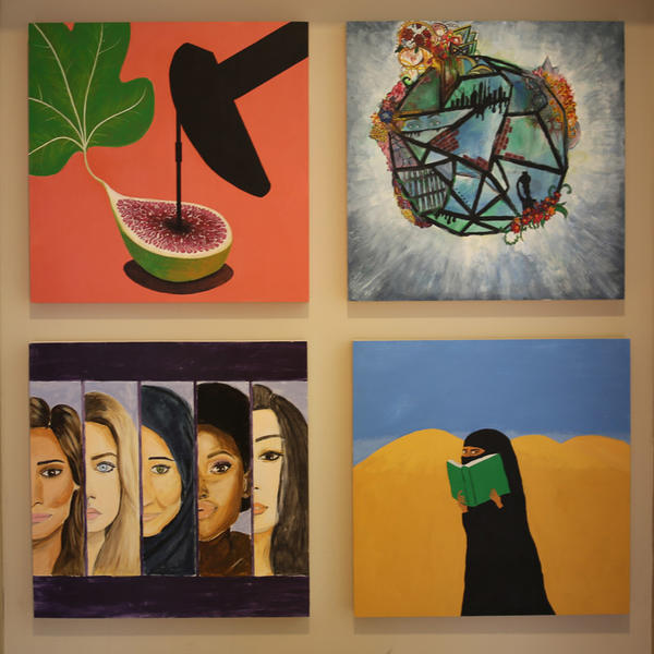 four works of art by students