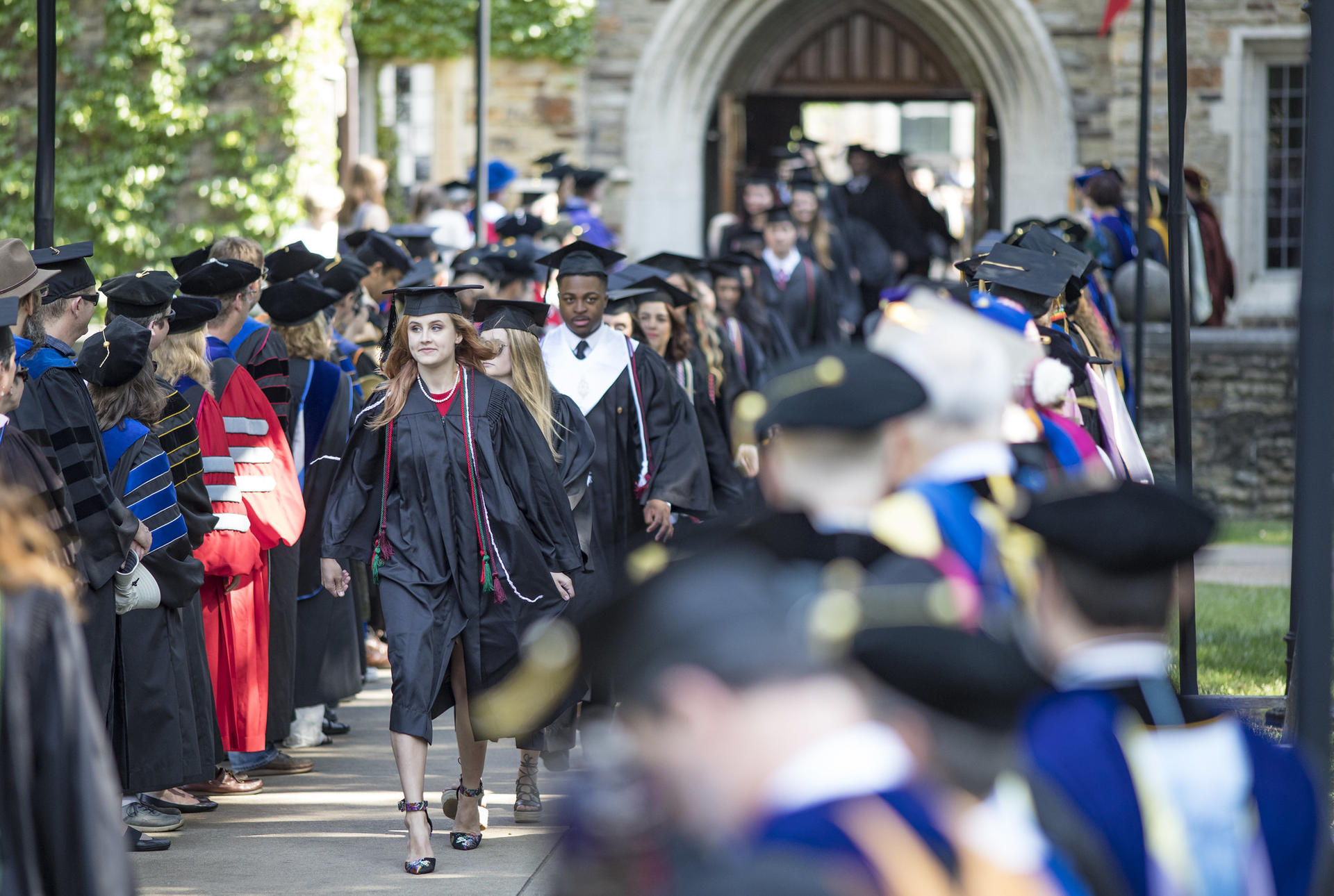Students marching at commencement