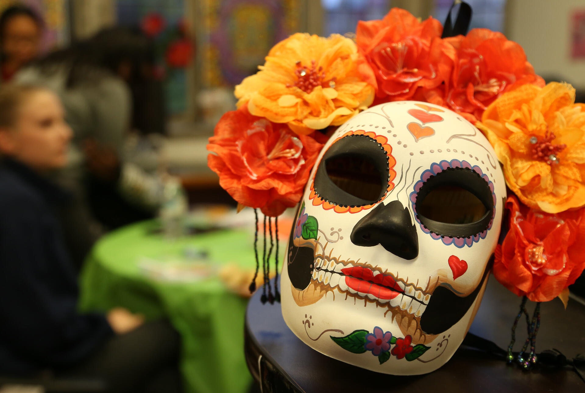 a decorated Day of the Dead skull