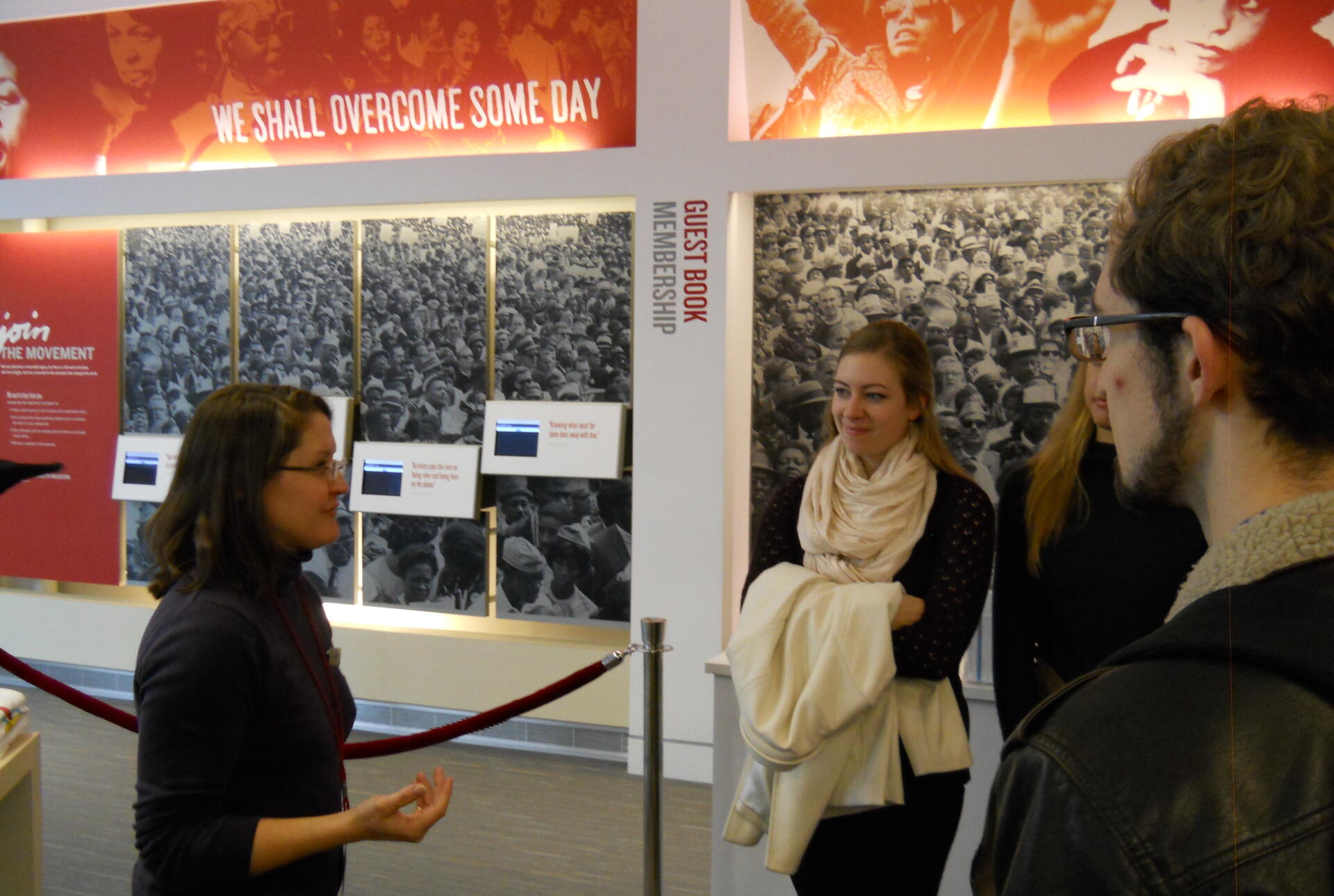 students on a tour at the national civil rights museum