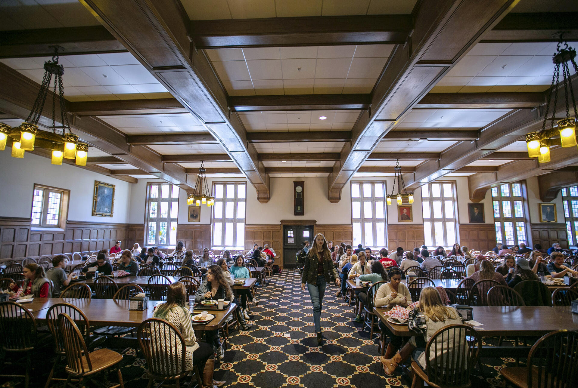 The main dining hall in the Catherine Burrow Refectory
