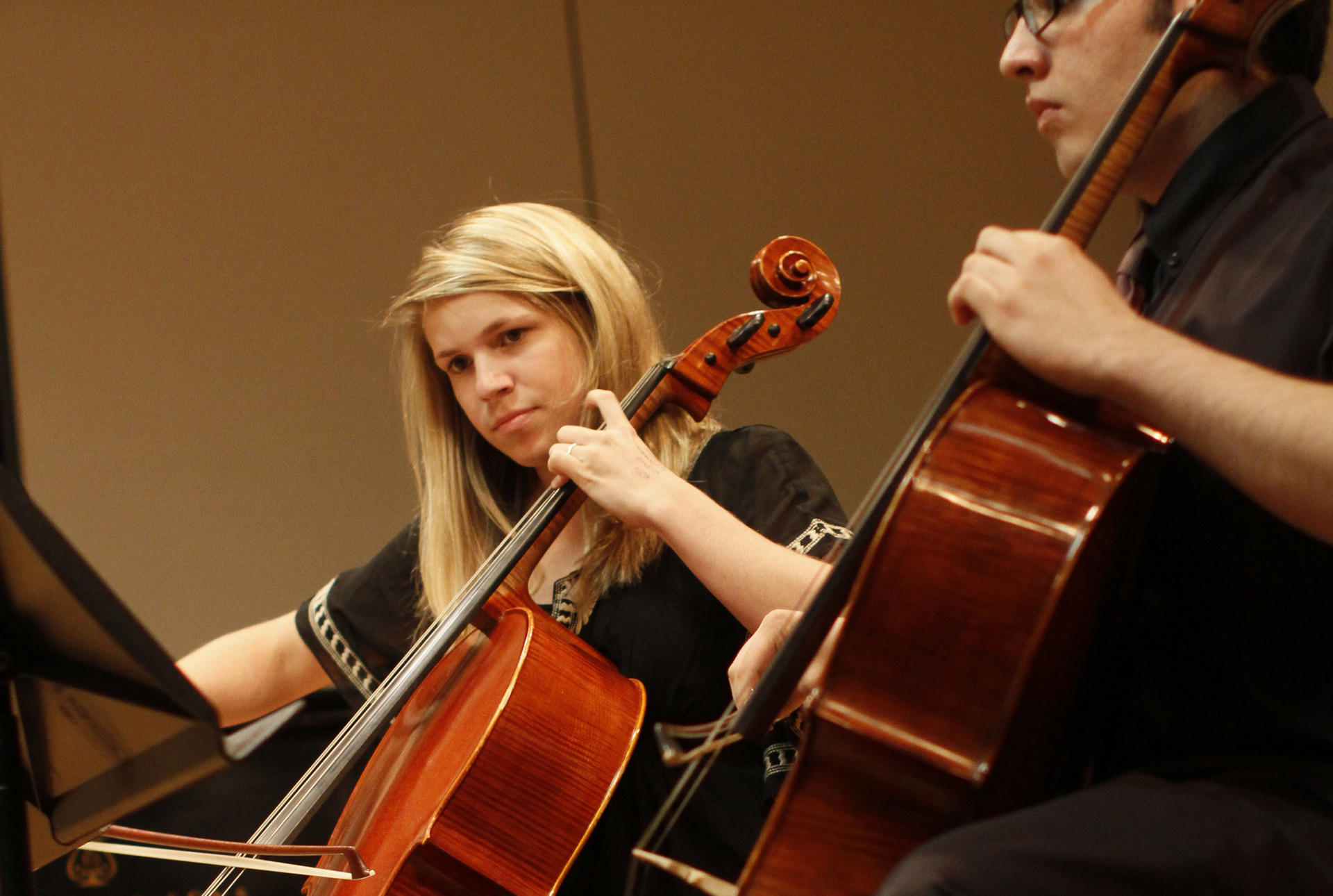 two students play cellos