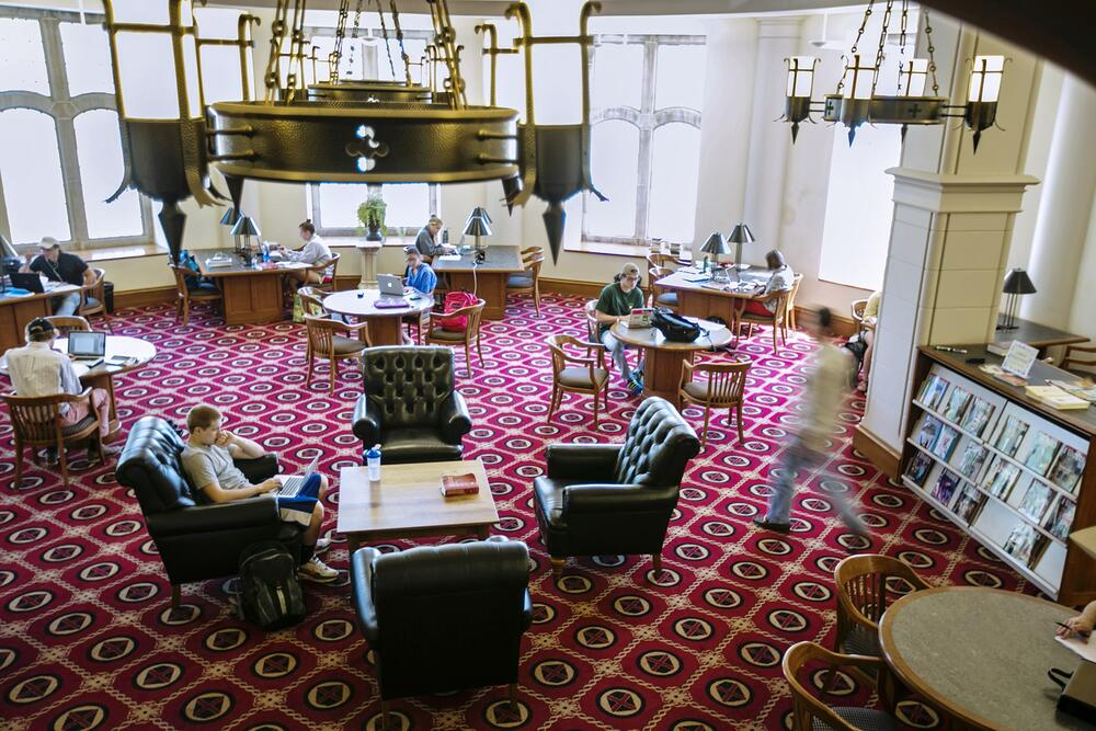 a study room in the library