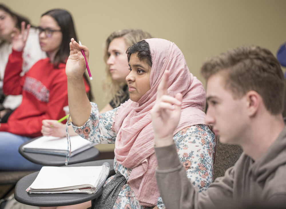 an anthropology classroom with students