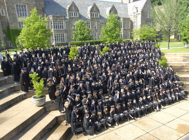 students in regalia