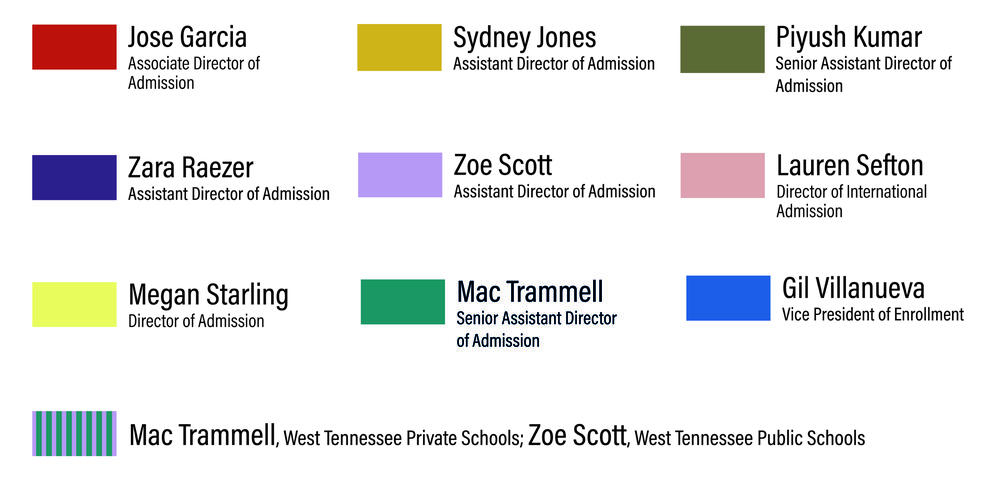 a color-coded legend for the counselor map