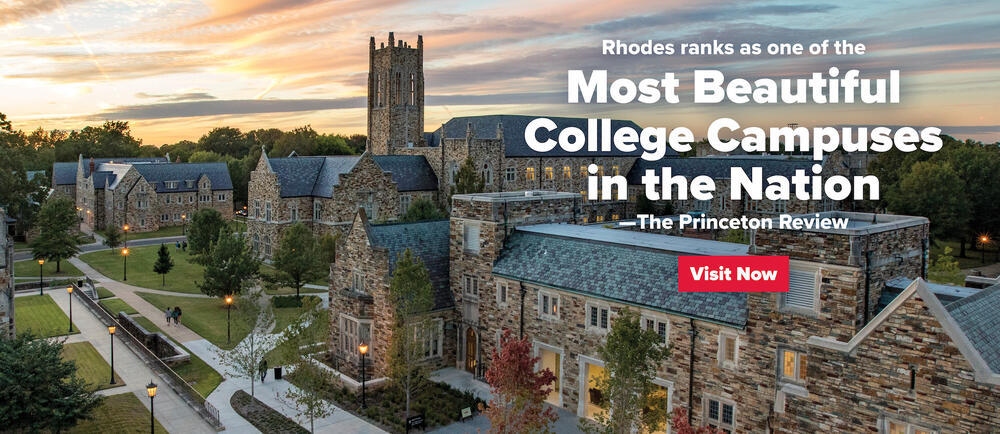 Aerial view of Rhodes College’s campus, ranked by Princeton Review as on of the most beautiful campuses in the US.