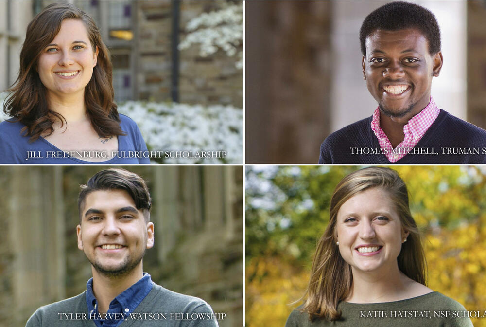 four students who have won scholarships