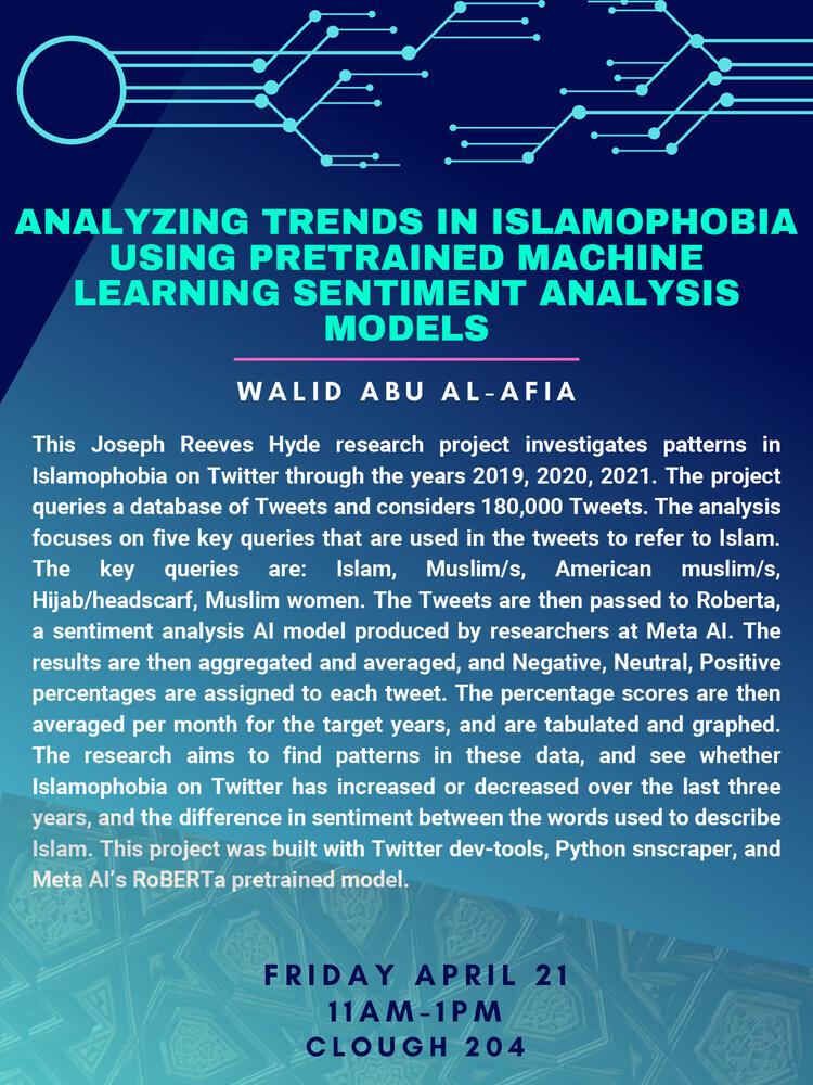 a poster explaining the Hyde presentation on analyziing Islamophobia