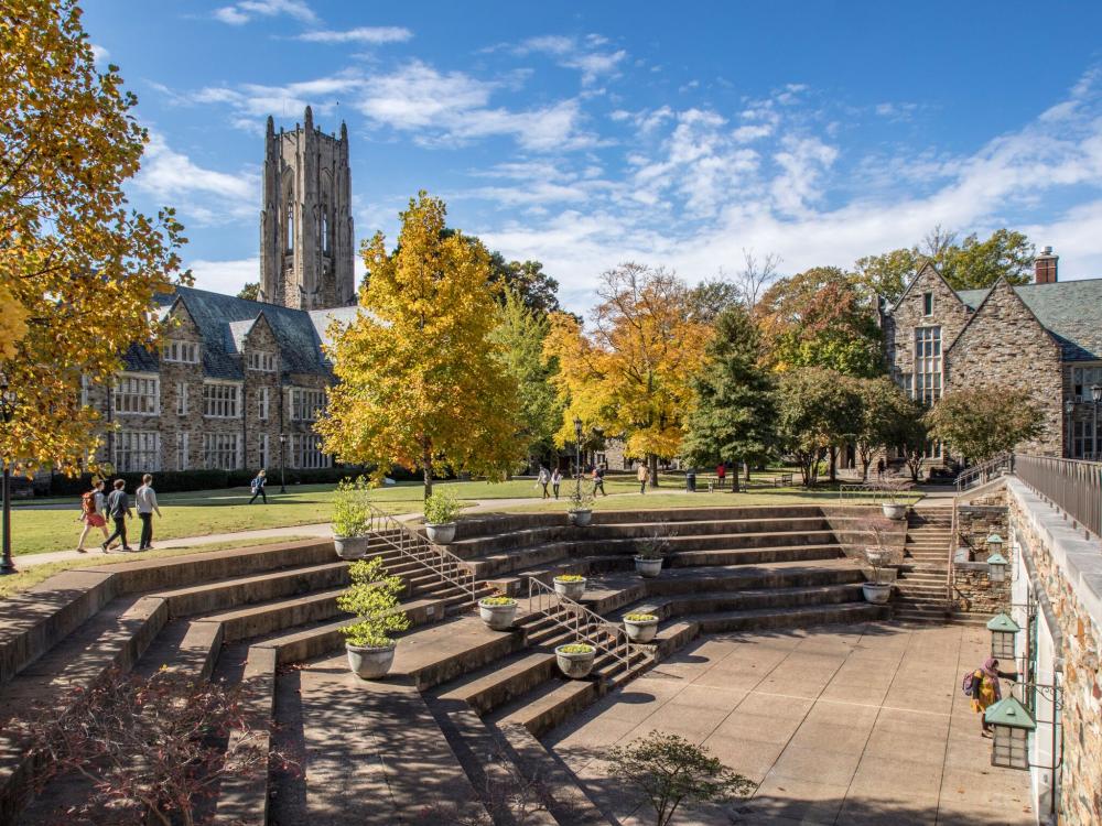 Rhodes quad with outdoor steps and green space