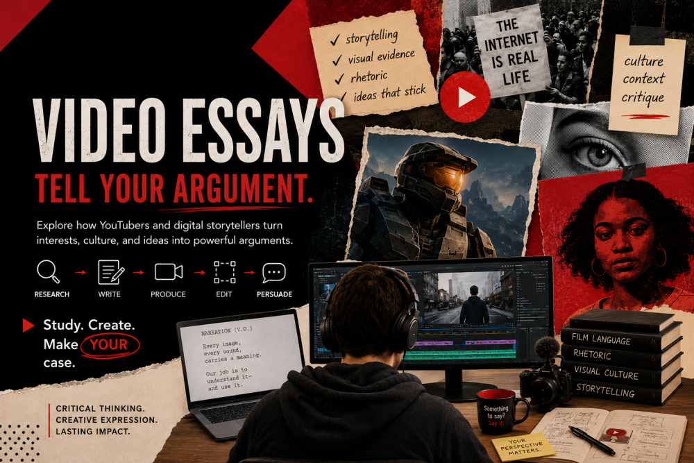 AI created image of YouTuber creating content