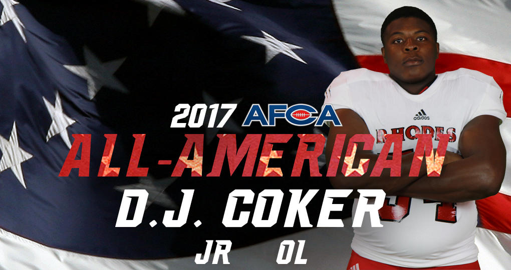 DJ Coker with an American flag background