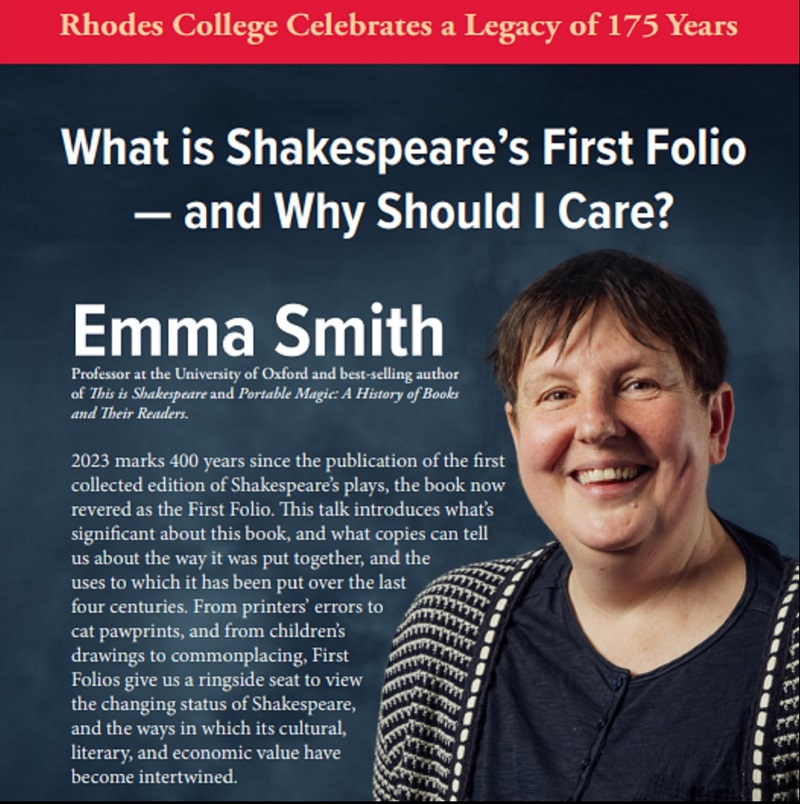 poster for lecture by Emma Smith 