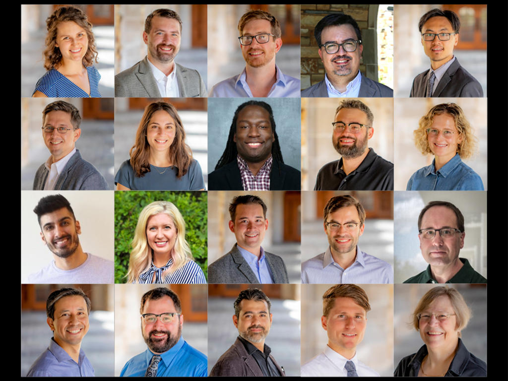a composite of 20 faculty embers