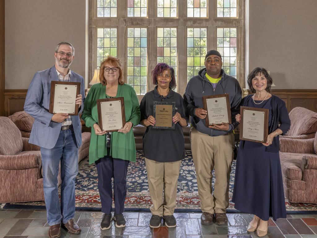 Group image of  Rhodes College staff award winners