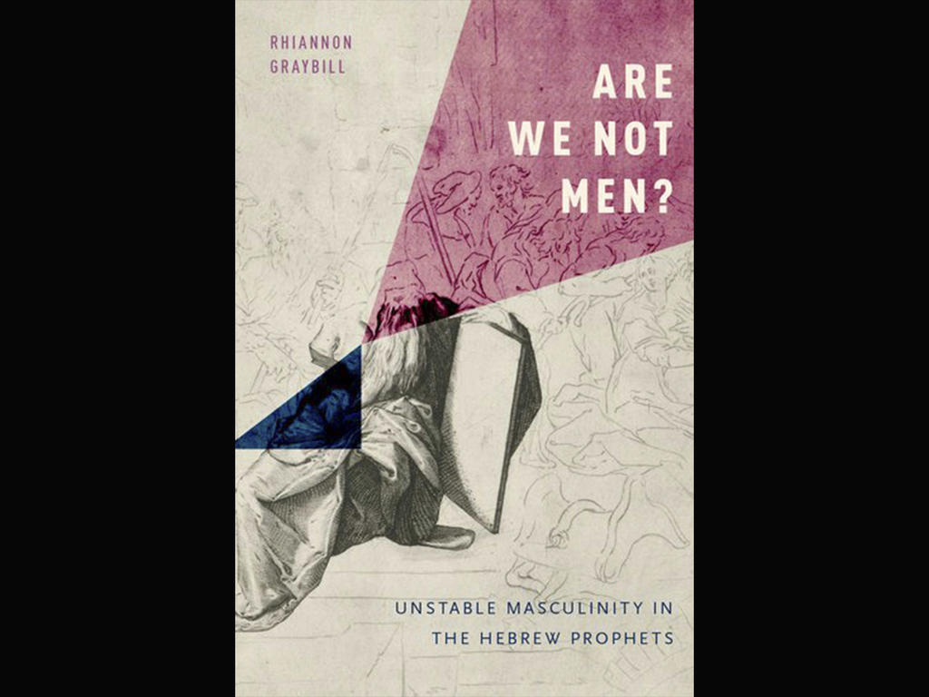 a book cover that is gray and light pink that says "are we not men?"
